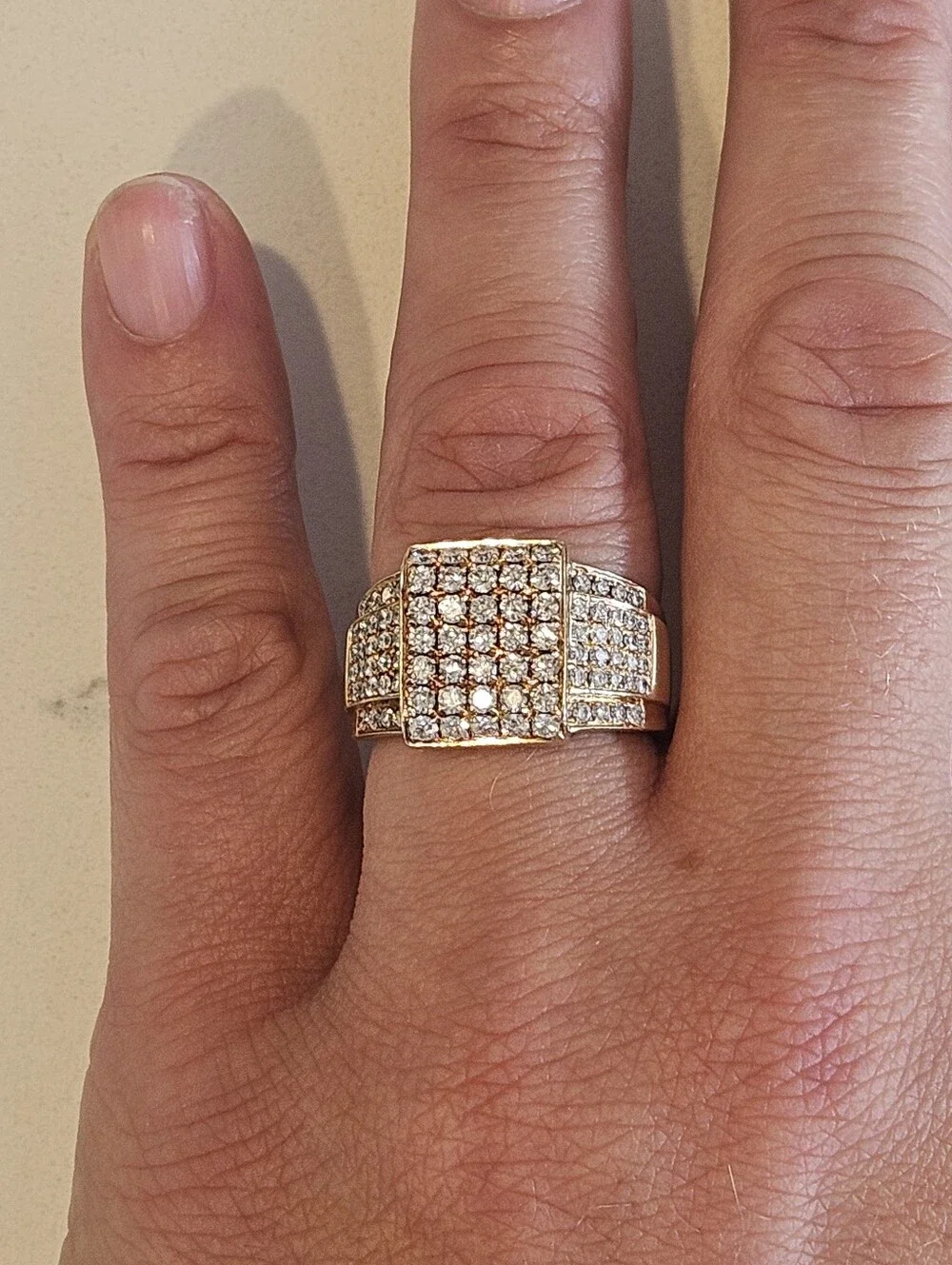 Men's 2.25ct+ Natural Diamond Designer Joe Rodeo SOLID 14k Yellow Gold Ring